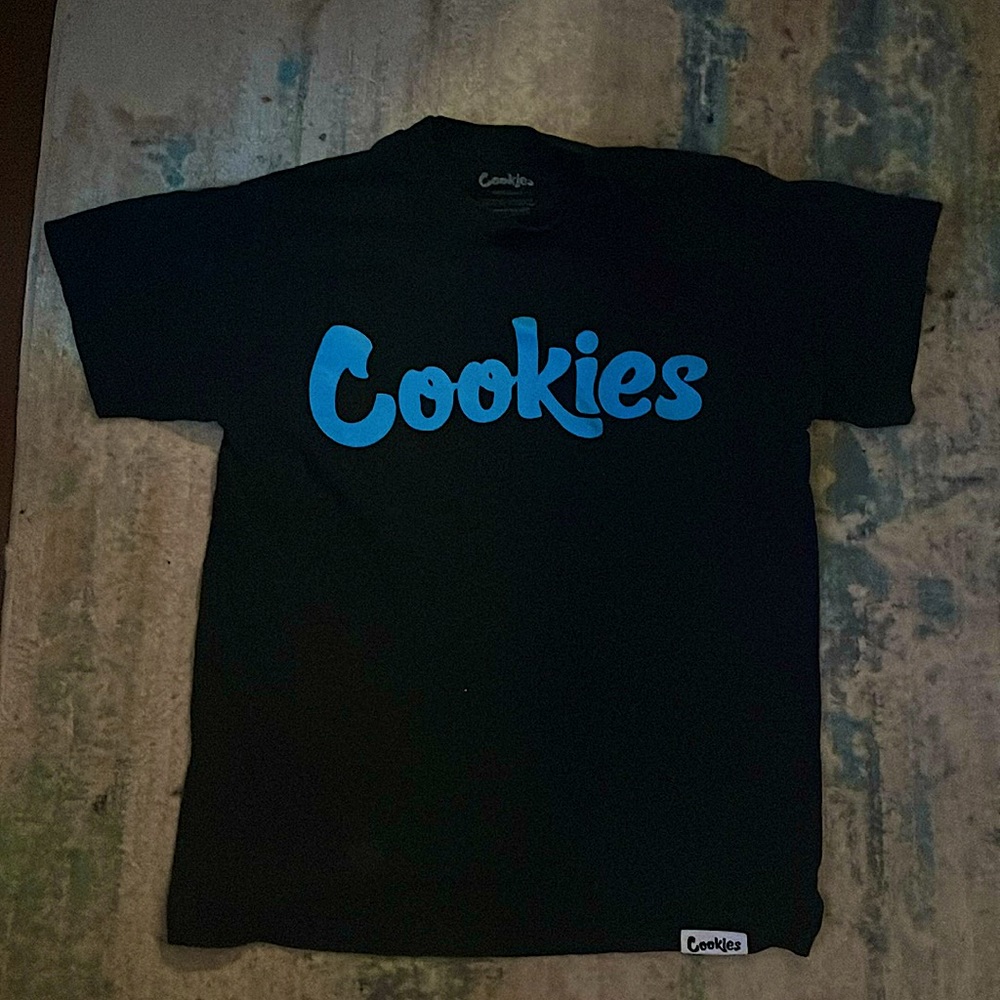 Blue and black cookies shirt